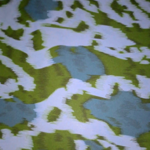 Green & Grey Leopard Print On Royal Georgette RGPB38