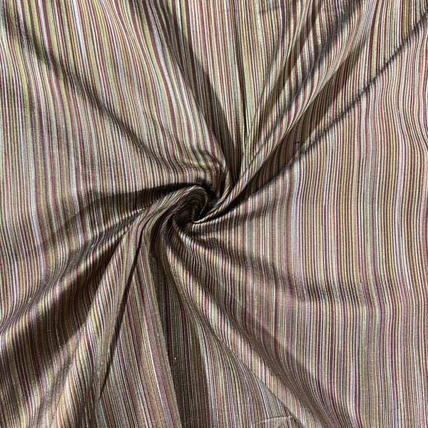 Dupion Silk -Brown-Stripes
