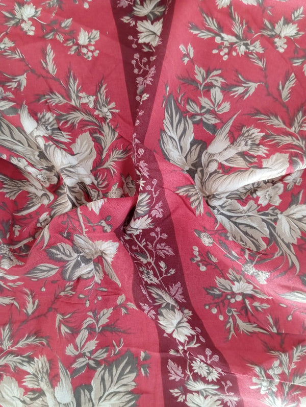 Red base flower print on cotton OSCP16