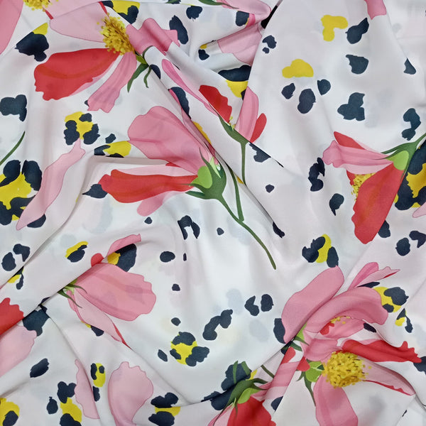 Hibicus Flower Print On Royal Georgette RGPA58