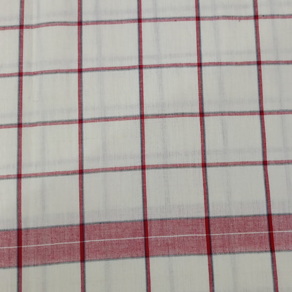 Cotton Red & White Check Y/D Fabric CCYD26