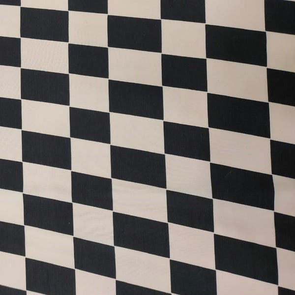 Chess Print On Sandwash Crepe SCPS06