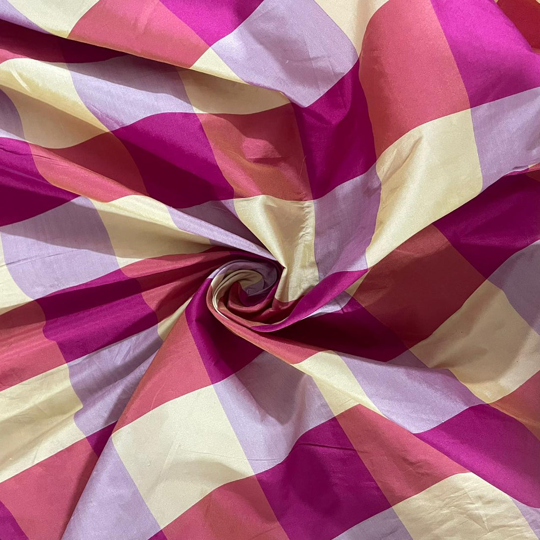 Silk Taffeta Multicolor Check