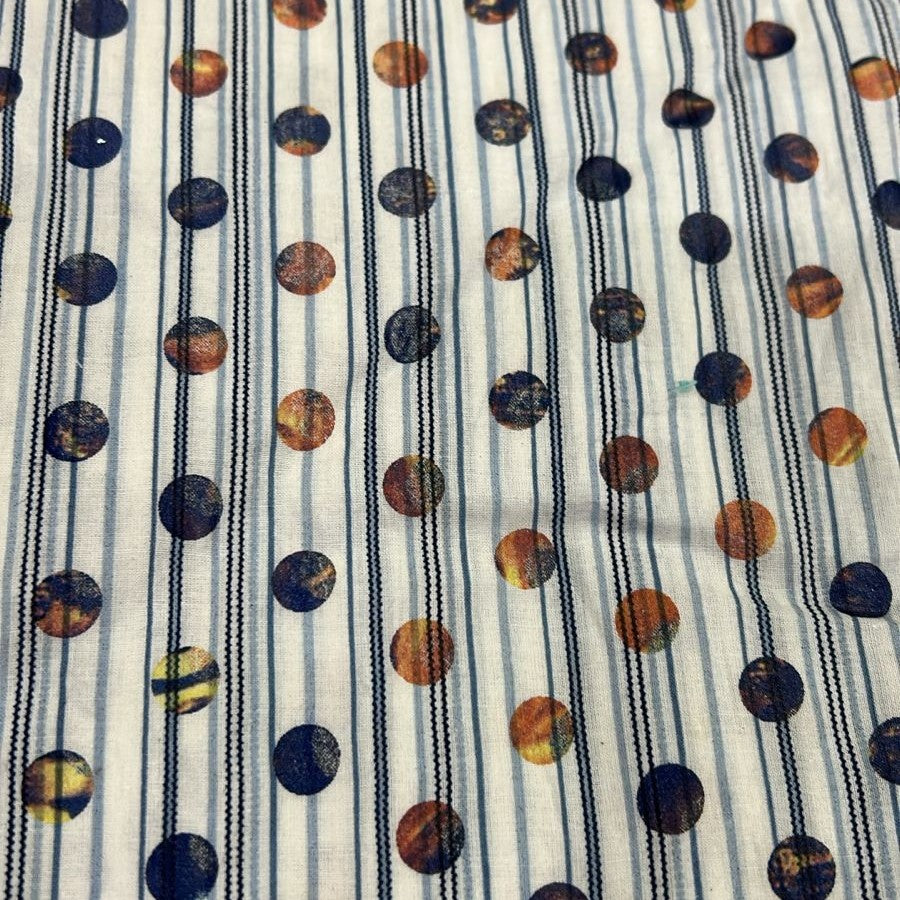 Cambric Cotton Multi Polka Print Fabric CCDS04