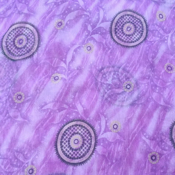 Voilet Base Chakra Print On Poly Chiffon PCPS27