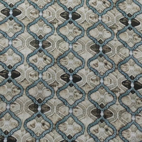 Ogee Silver Print On Korean Satin-KSPB86