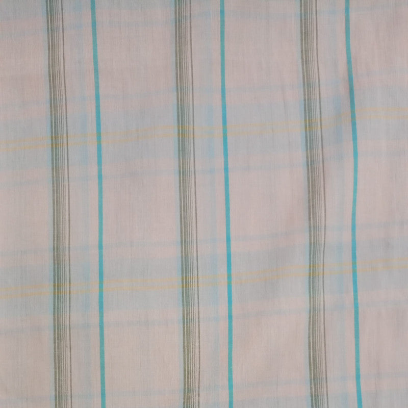 Cotton Pink Brown & Blue Check Y/D Fabric CCYD24
