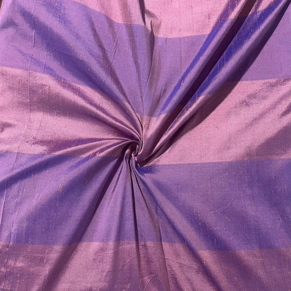 Dupion Silk -Plum & Pink-Stripes