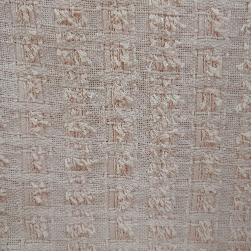 Peach Checks Boucle Tweed