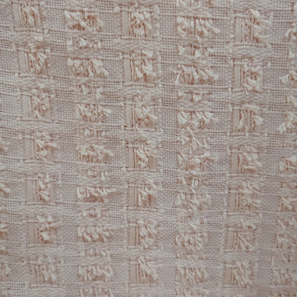 Peach Checks Boucle Tweed