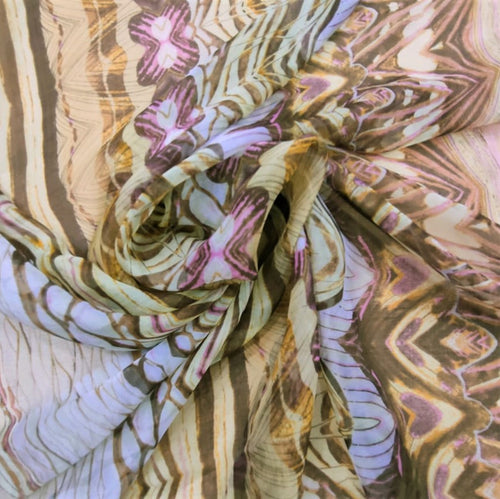Chevron Print On Silk Chiffon-SCPS139