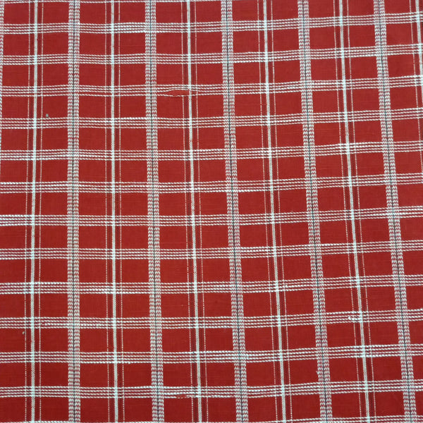 Cotton Red & White Check Y/D Fabric CCYD30