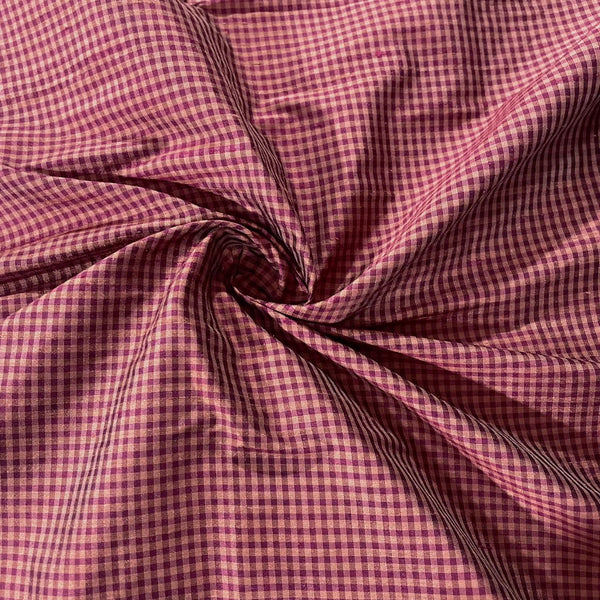 Dupion Silk -Violet & Cream-Check