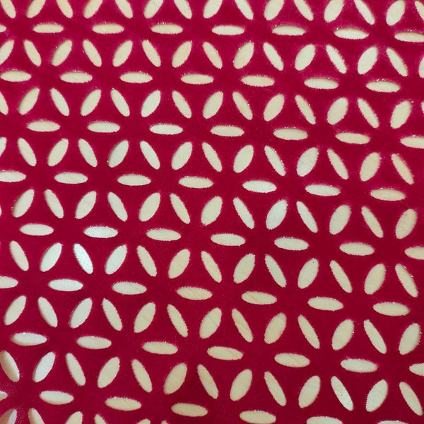 Floral Cut Work Velvet