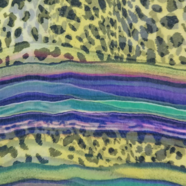 Wild Waves Print On Silk Chiffon-SCPS136