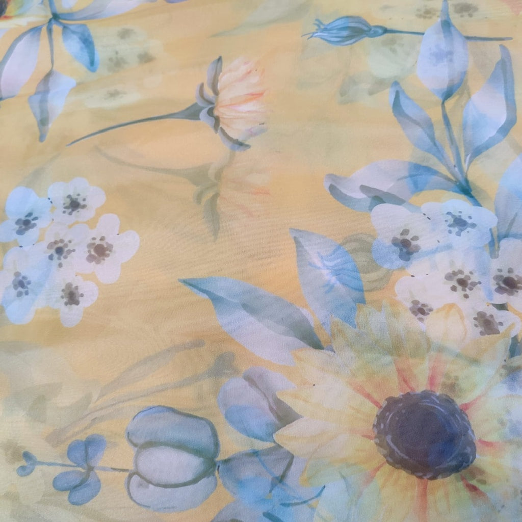 Sun Flower Print On Organza ORPA13