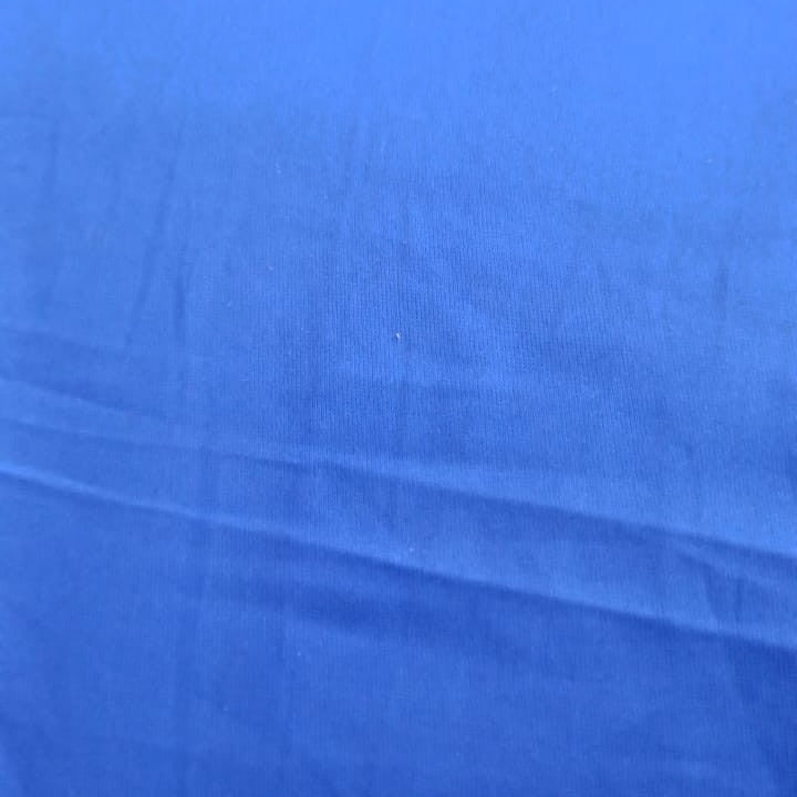 Cotton Satin Lycra Blue Plain Fabric
