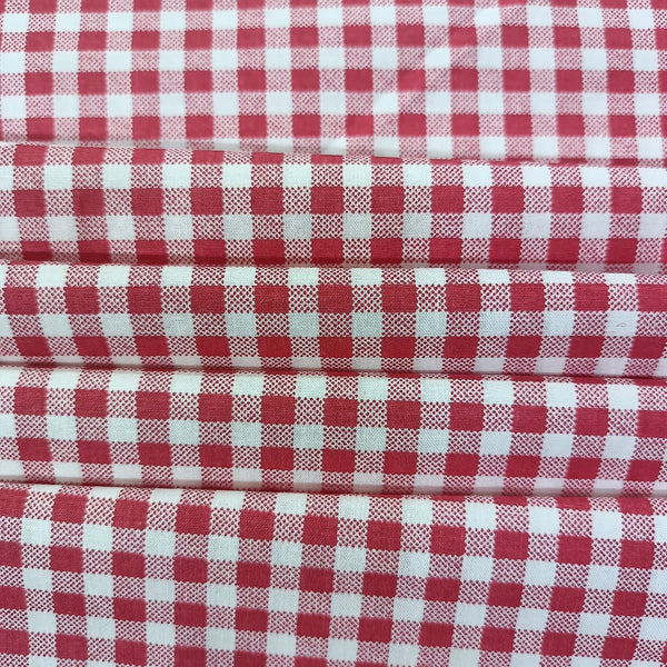 Cotton Red & White Check Y/D Fabric CCYD27
