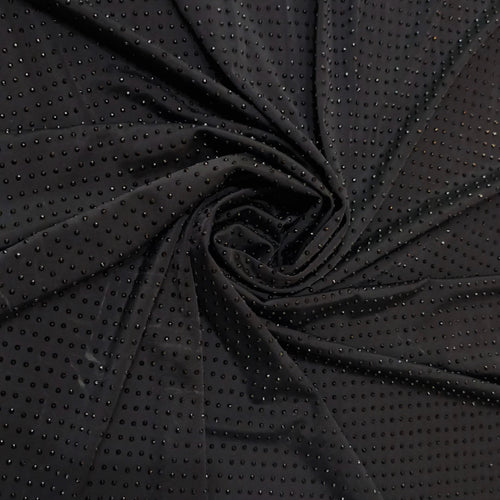 All Black Rhinestone Fabric