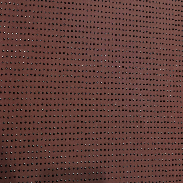 Brown Black Rhinestone Fabric