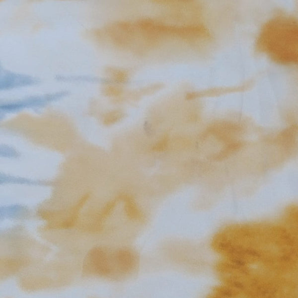 Light Brown Tie Dye Print On Korean Satin KSPS132