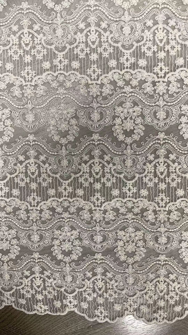 Embroidered (Traditional) White Fabric