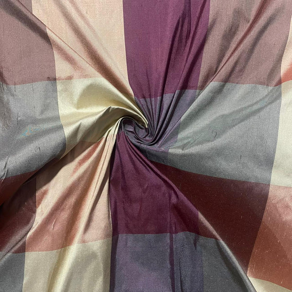 Dupion Silk -Multi Colour -Check