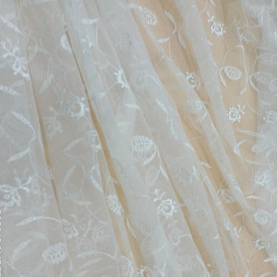 White Cotton Lace Fabric #03