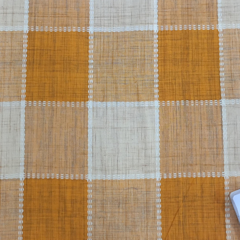 Cotton Orange &White Check Y/D Fabric CCYD21