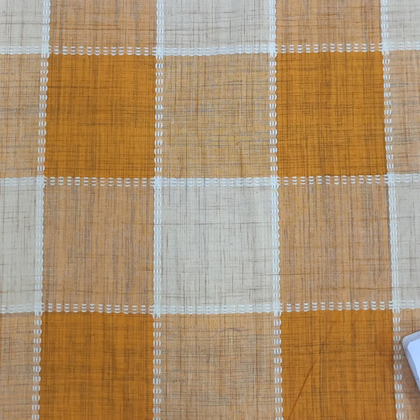 Cotton Orange &White Check Y/D Fabric CCYD21