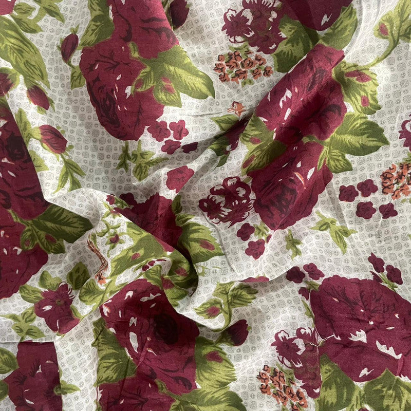 Flower Print on Cotton Fabric OSCP76