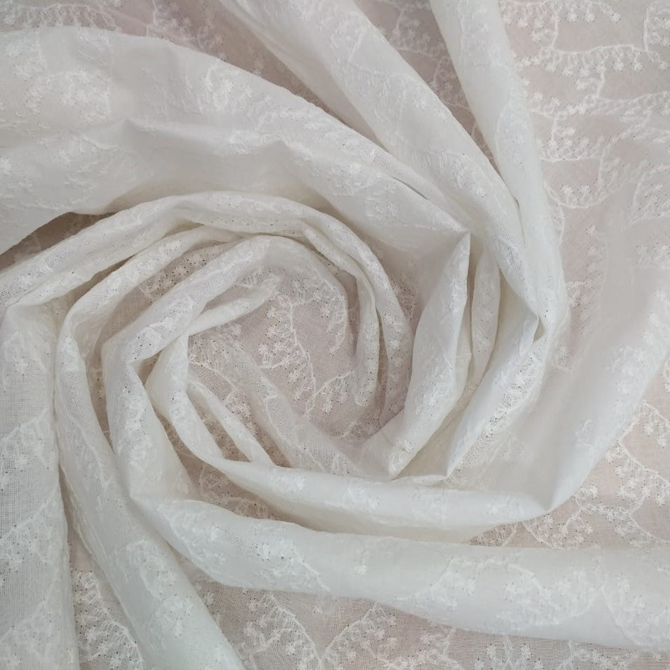 White Cotton Schiffli Embroidery#40