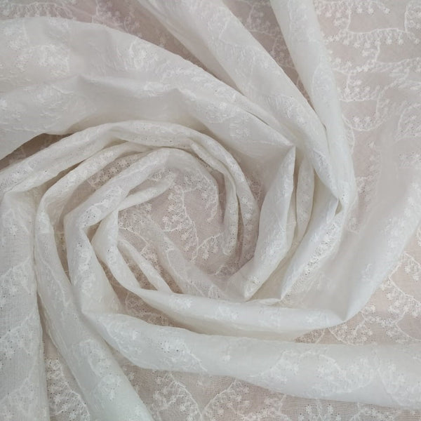White Cotton Schiffli Embroidery#40
