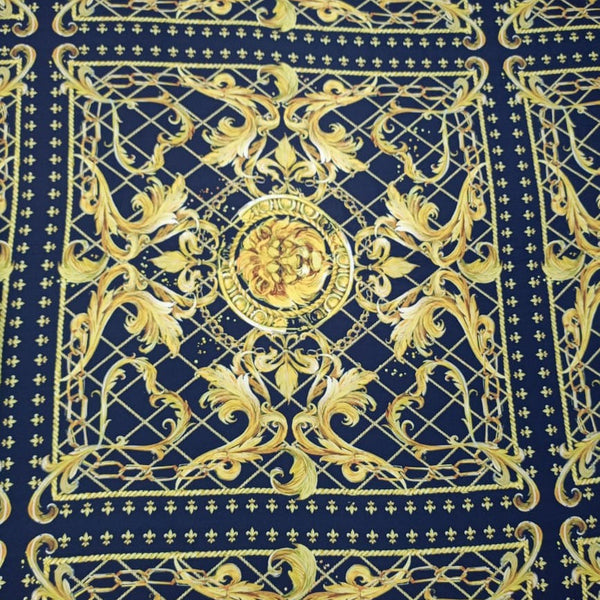 Golden Tiger Pannel Print On Korean Satin KSPS131