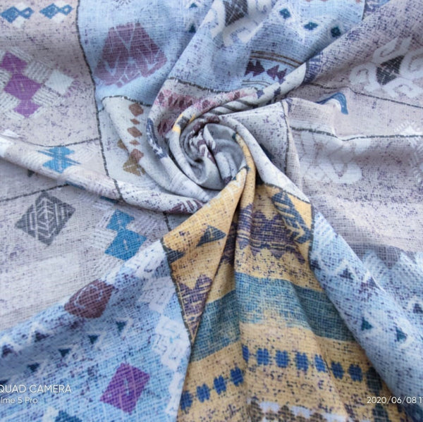 Ethnic Art Print On Royal Georgette RGPS04