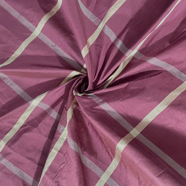 Dupion Silk-Rust & Gold-Check