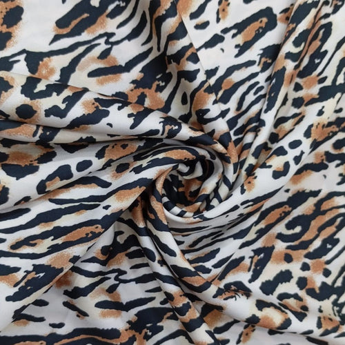 Chrome Satin Sumo Animal Print Fabric CSPB03
