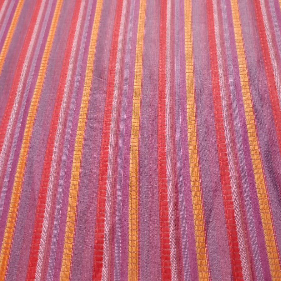 Matka Silk Cotton Stripes Dyed Fabric MSCS09