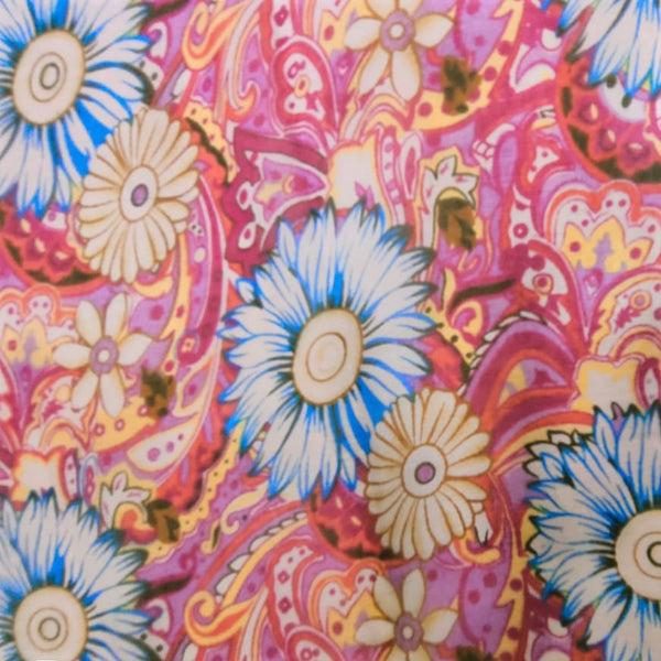 Sun Flower Print Print On Silk Chiffon-SCPS203