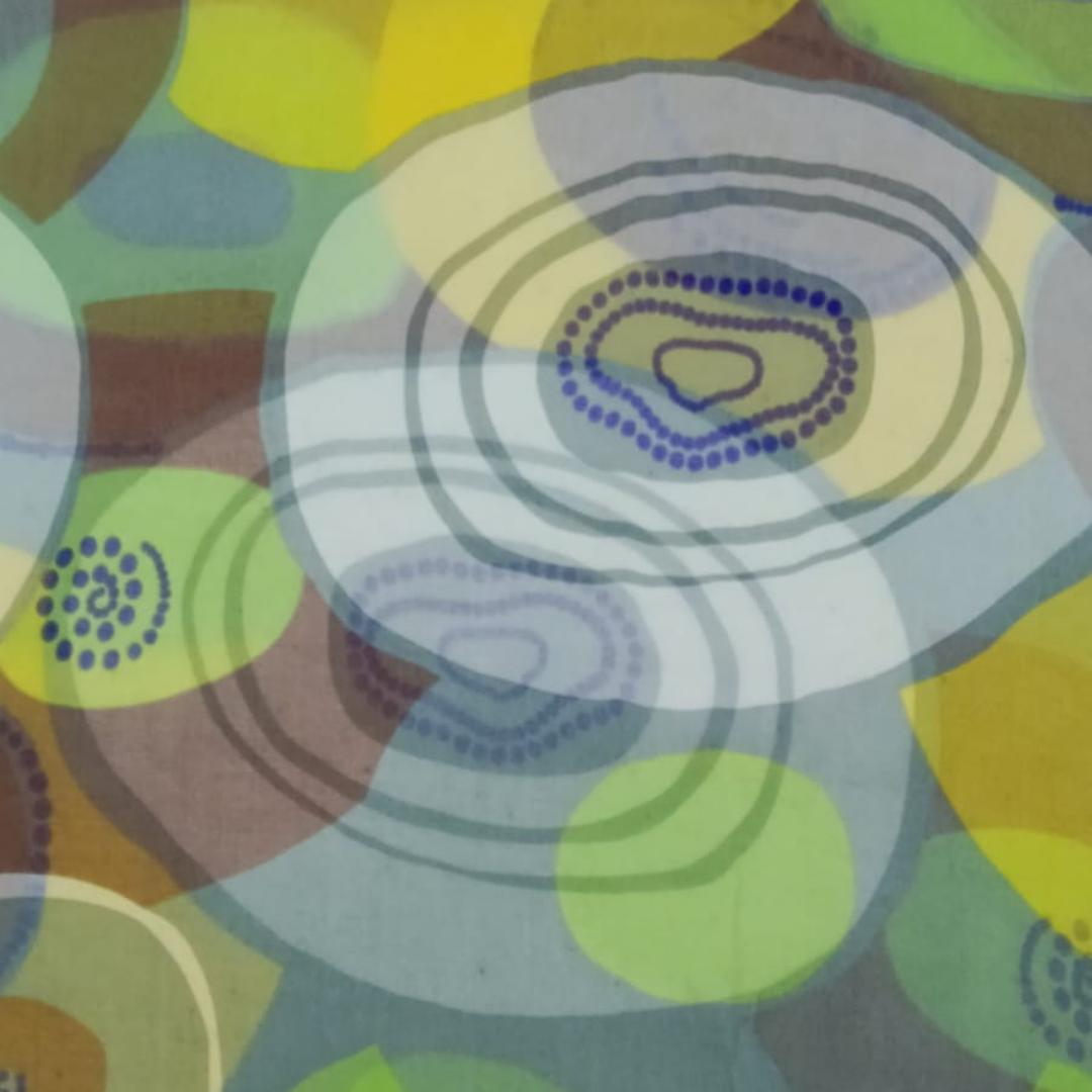 Circle Print On Silk Chiffon SCPS240