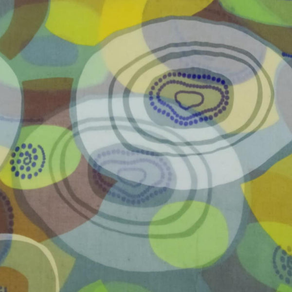 Circle Print On Silk Chiffon SCPS240