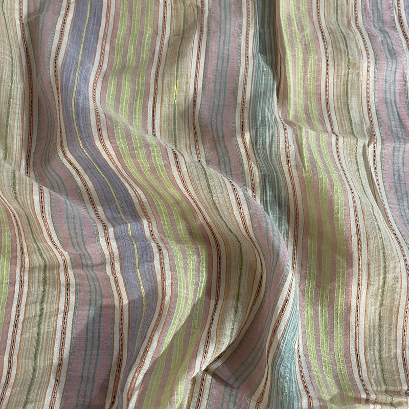 Cotton Lurex Stripe Fabric OSCP513