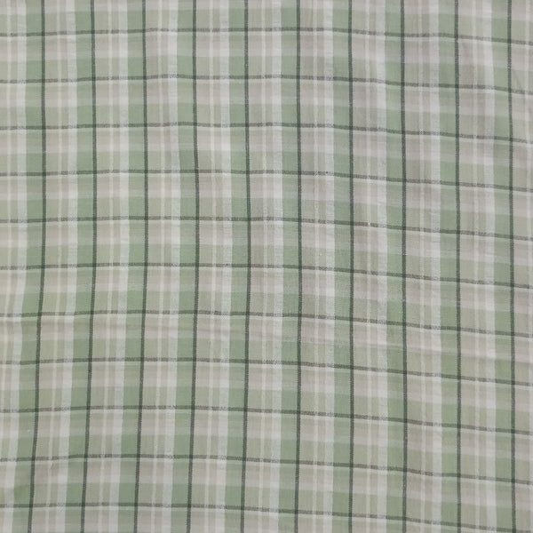 Cotton  Seak Green  Seersucker Check Y/D Fabric SYDS06