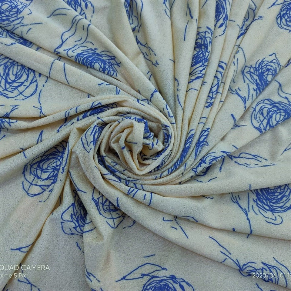 La La Land Floral Print On Knitted Fabric