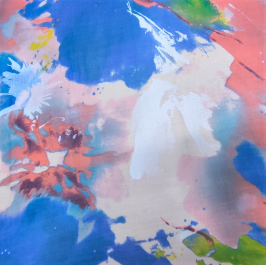Water Brush Art Print On Silk Chiffon-SCPS216