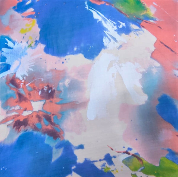 Water Brush Art Print On Silk Chiffon-SCPS216
