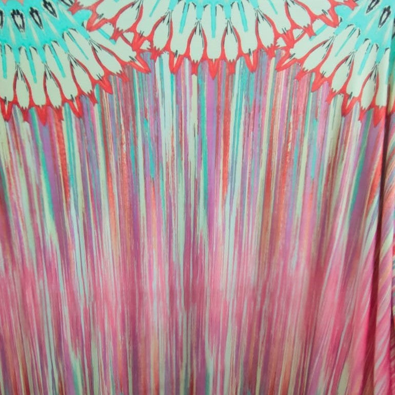 Toto Print (Pink) On Mango Crepe Fabric