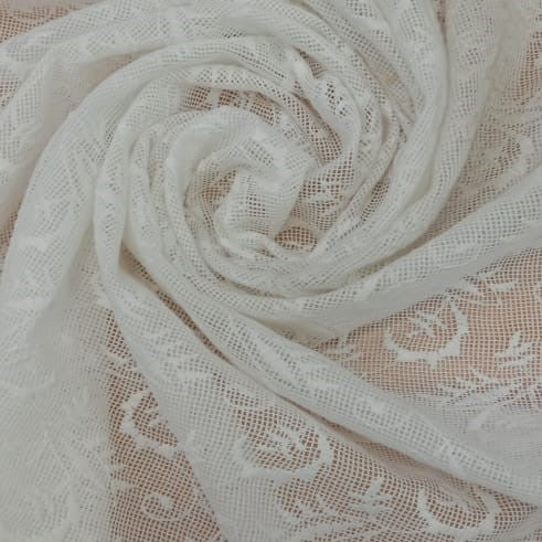 White Cotton Schiffli Embroidery#48