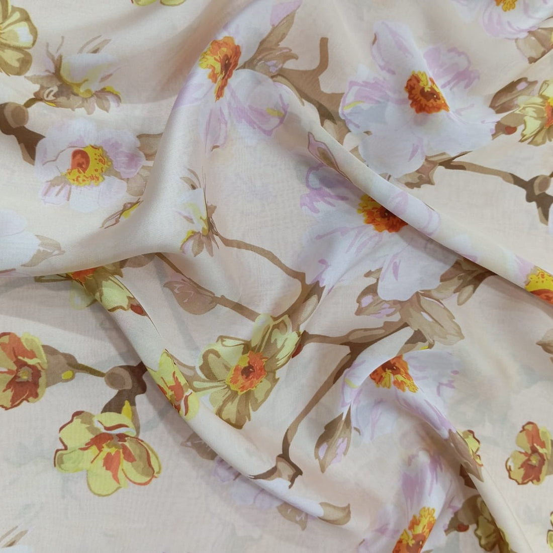 Happy Things Print On Habutai Satin-HSPS83