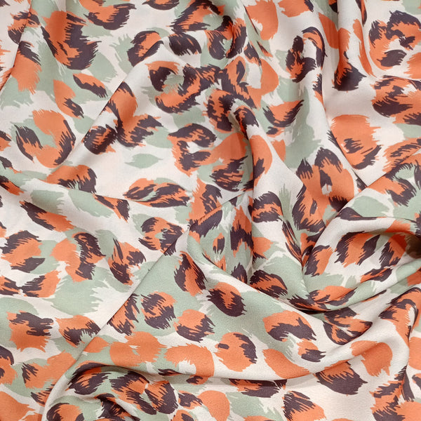 Red & Black Jaguar Print On Royal Georgette RGPL24